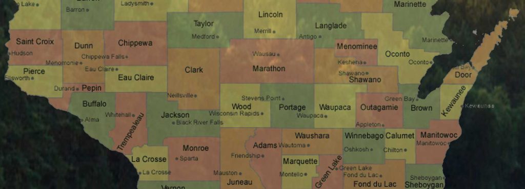 Sliver of Wisconsin County map