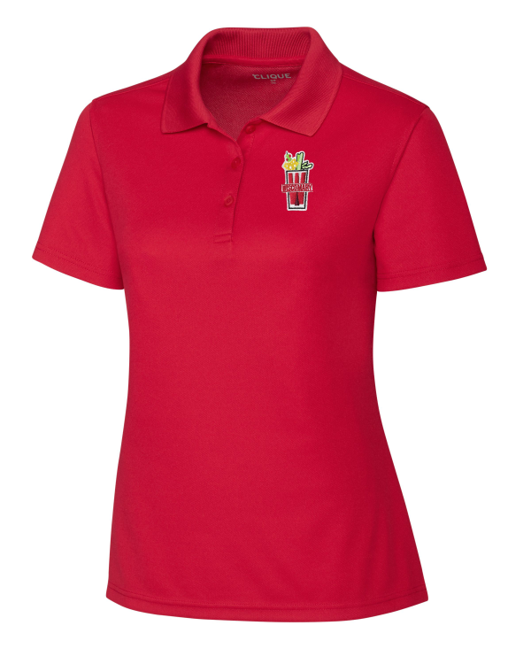 Women's Clique (Cutter & Buck) Red WiscoMary Polo